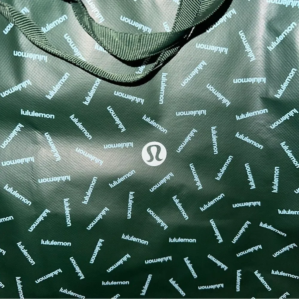 Bundle 2 Lululemon Holiday Reusable Shopping Gift Bag Totes - Green - Picture 4 of 6
